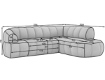 Ecksofa Tontano mit Schlaffunktion und elektrisch ausziehbarer Sitzfläche, blaue Chenille, rechtsseitig – Bild 10