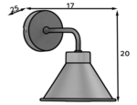 Detmer, 17x25x20cm Wandlampe 1 schwarz/golden – Bild 5