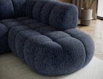 Ecksofa Tontano mit Schlaffunktion und elektrisch ausziehbarer Sitzfläche, blaue Chenille, rechtsseitig – Bild 7