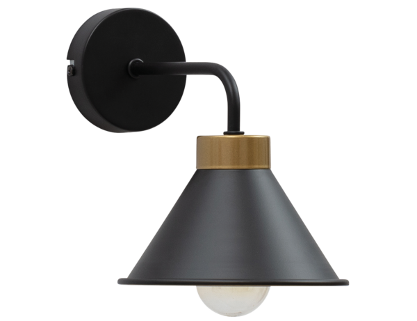 Detmer, 17x25x20cm Wandlampe 1 schwarz/golden