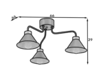 Detmer, 66x66x29cm Kronleuchter 3 schwarz/golden – Bild 5